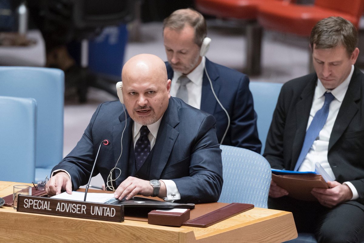 iraqschristians's tweet image. #UNITAD Mr. Karim Khan, head of @UN investigative team into ISIS’s crimes in #Iraq, presented his 90 day report &amp;amp; first briefing to #UNSC. #IraqiChristians look forward to working with his team on critical matter of justice &amp;amp; accountability for the genocide committed against us.