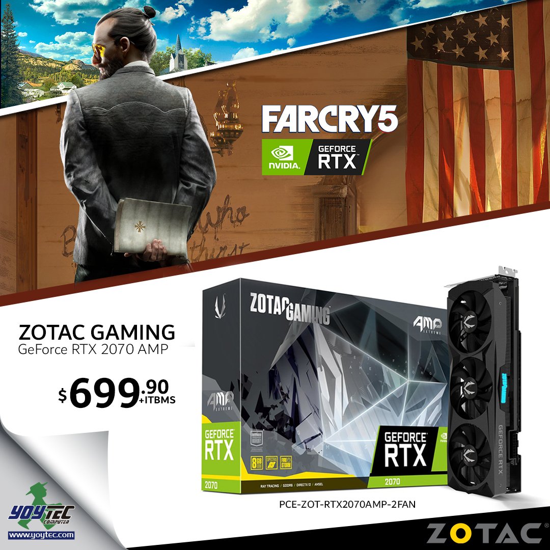 Yoytec's tweet photo. La nueva generación de tarjetas gráficas ZOTAC GAMING GeForce está aquí.
#ZotacGaming #GeForceRTX2070 #NVIDIATuring #YoytecSF https://t.co/EjXGS3rUgt