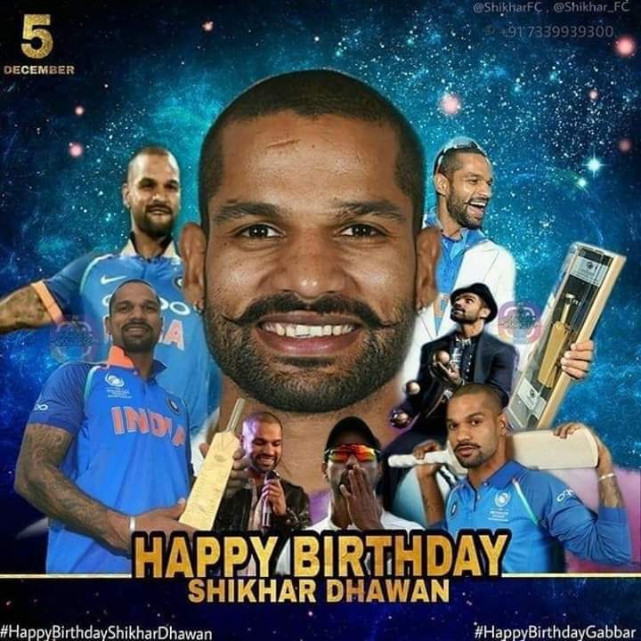  HAPPY BIRTHDAY SHIKHAR DHAWAN  u r my inspiration  sir 