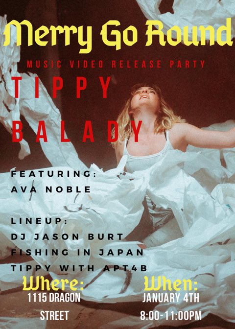 MERRY GO ROUND RELEASE PARTY
JANUARY 4th
8-11pm
1115 DRAGON STREET