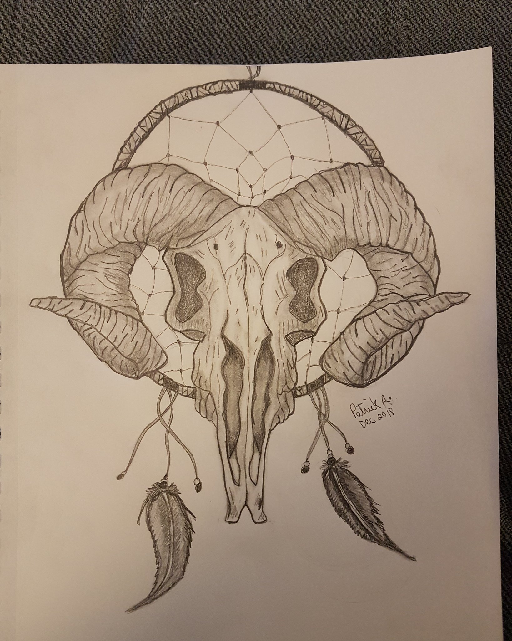 Ram Skull Artwork SACRED RAM Skull Totem Staff Pagan Ritual Art