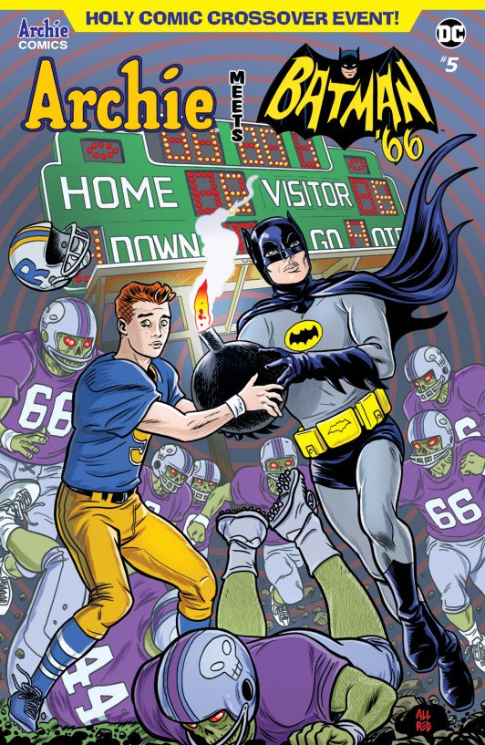 ComicCrusaders's tweet photo. BATMAN JOINS THE FRAY IN ARCHIE MEETS BATMAN ’66 #5! @jeffparker @MichaelMoreci @parentdaniel #JBone #KellyFitzpatrick #JackMorelli @ArchieComics @DCComics #comics https://t.co/av8PWEFRCP https://t.co/ZjZ4TWMpad