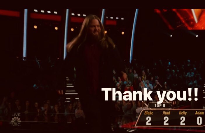 iamchriskroeze's tweet photo. YOU DID AGAIN FANS!! THANK YOU! Let’s do it again next week! #barnburner #voicetop8 #teamkroeze #thevoice https://t.co/6DUOQXFdFl