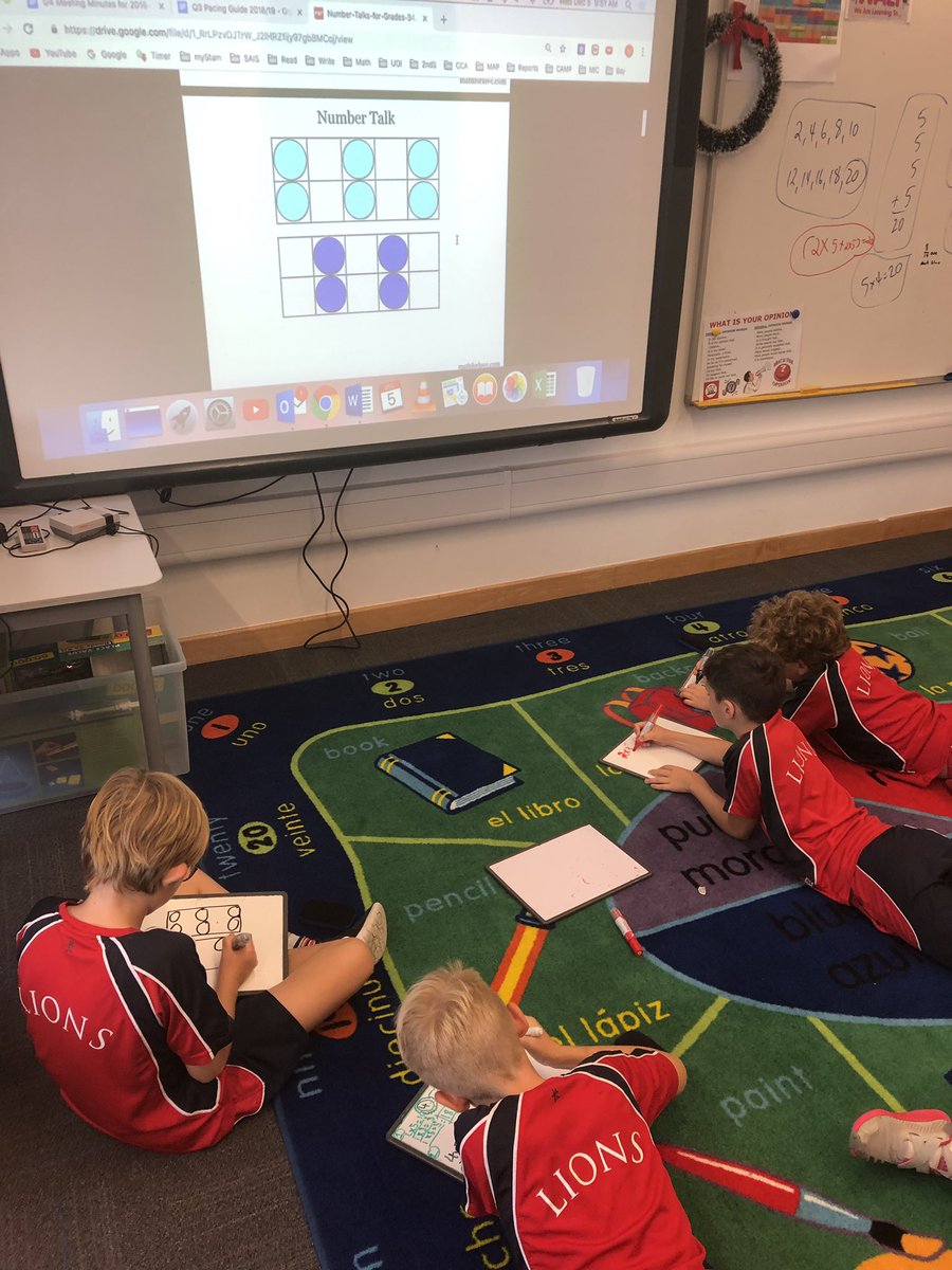 mrobrienman's tweet photo. We’re diving into some basic number talks. The students are coming up with amazing mathematical thinking strategies! #SAISrocks https://t.co/BLW5TULzy2