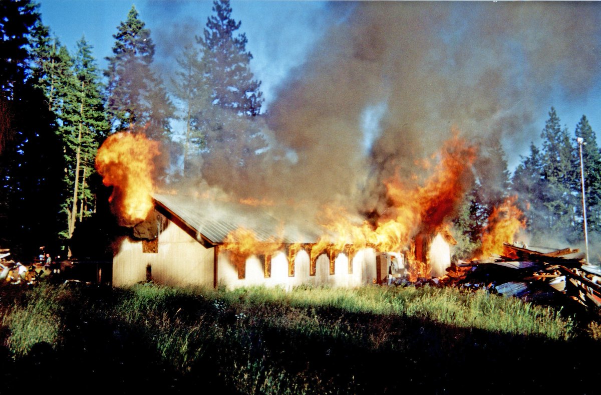 44) It was all torn down a few weeks later, after the snow had cleared. The church was burned to the ground as an exercise for local firemen. (Photo by Bill Morlin.)