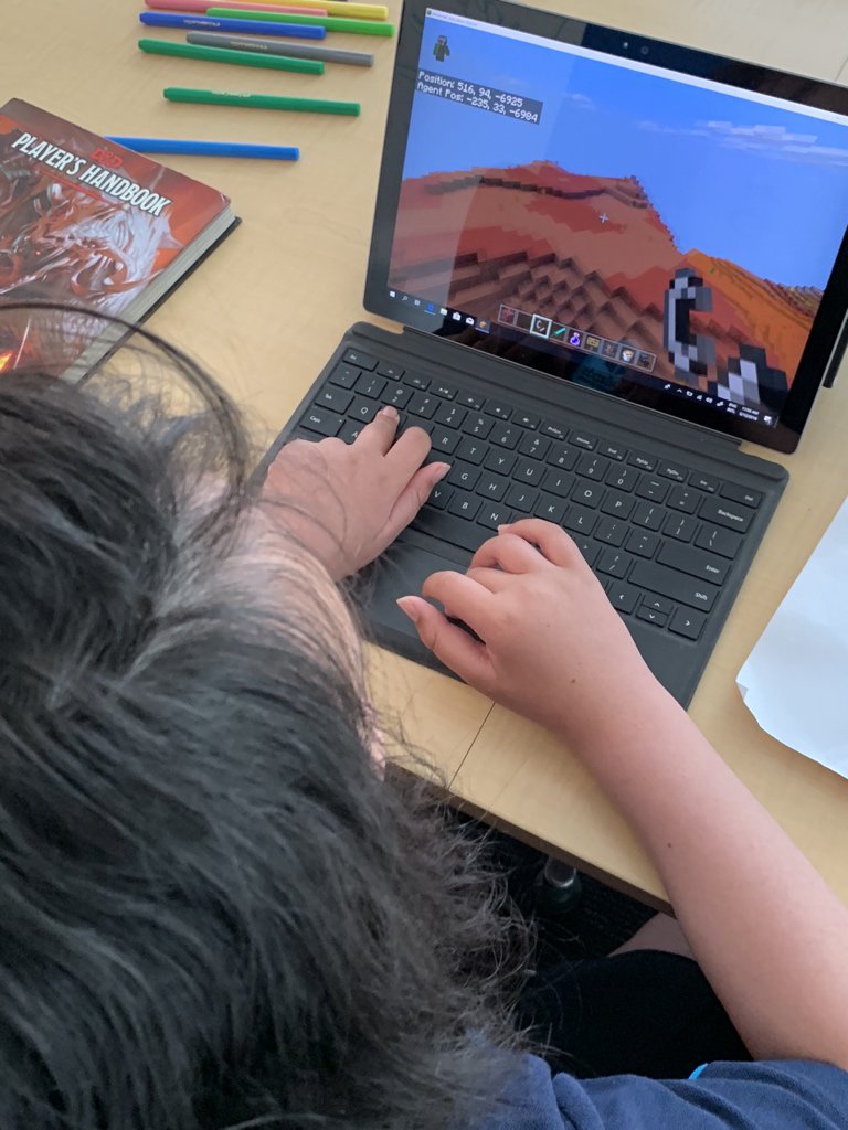 BronSt's tweet image. What does a hackathon look like? #hackmini #minecraft #mixiply Day 2 wraps. Tomorrow is the race to demo and pitching!