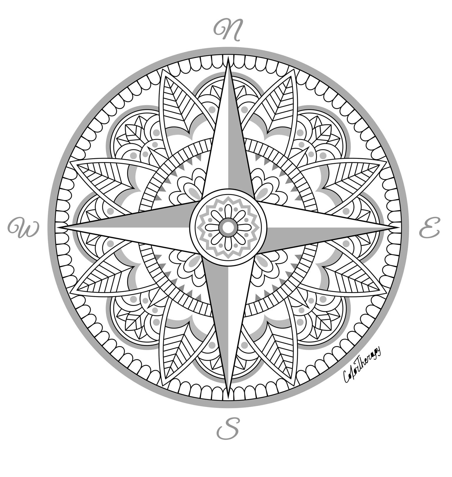 coloring pages compass rose