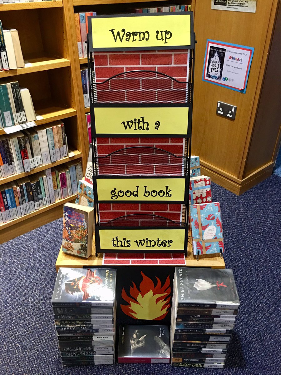 WycliffeLibrary's tweet image. Mrs Self does it again! Another creative library display. #libraryteam Grab your holiday reads &amp;amp; films before the end of term 📚📽 #winterwarmers