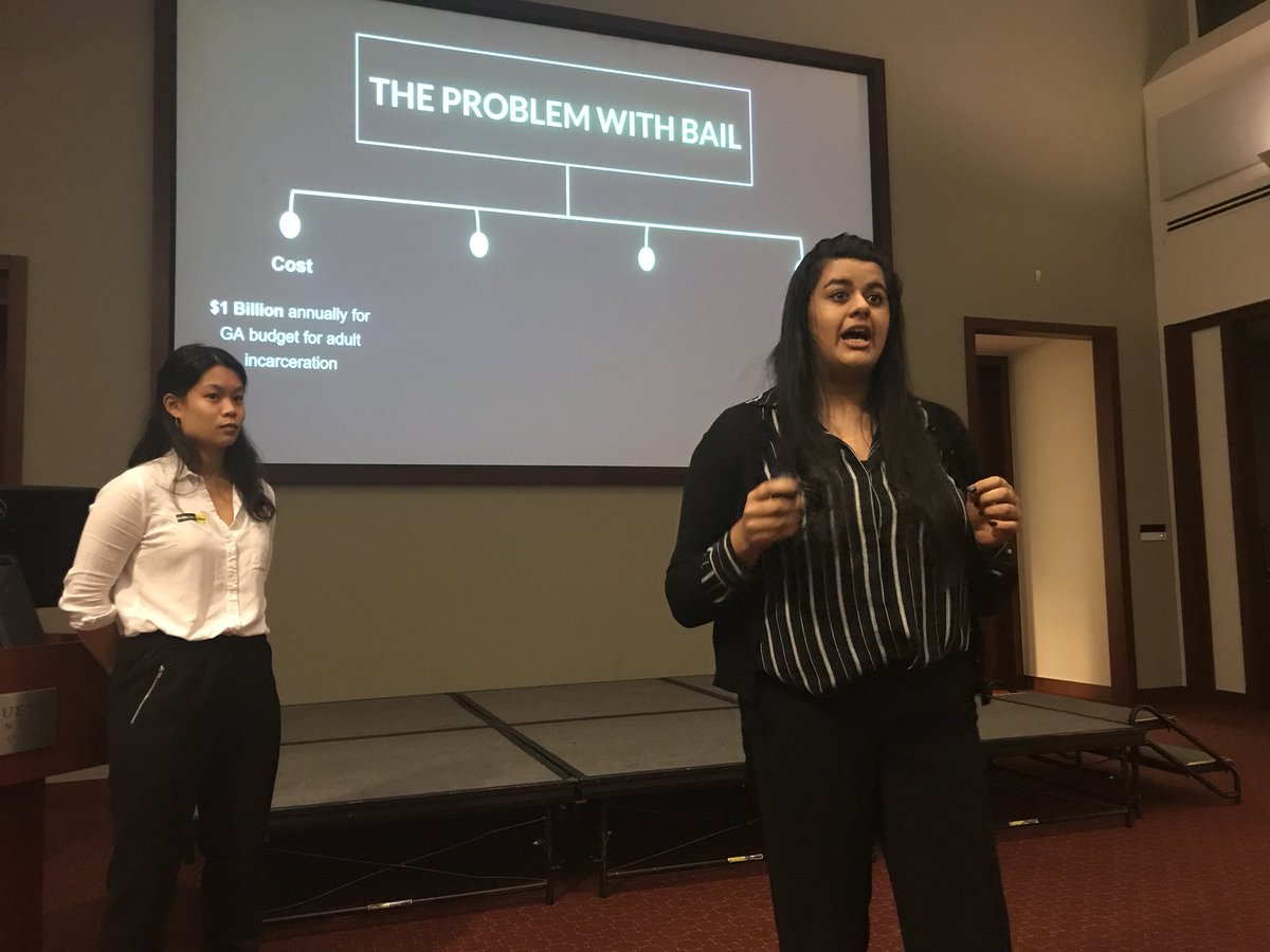 GoizuetaBSI's tweet photo. Social impact requires audacious thinking! Congrats to @WesleyLonghofer and @EmoryGoizueta BBA teams on another compelling #audaciousideas night!  Top ideas addressed public school funding, clean water access, income equality, food waste recovery, bail reform, and more. https://t.co/qQgdmlehgk