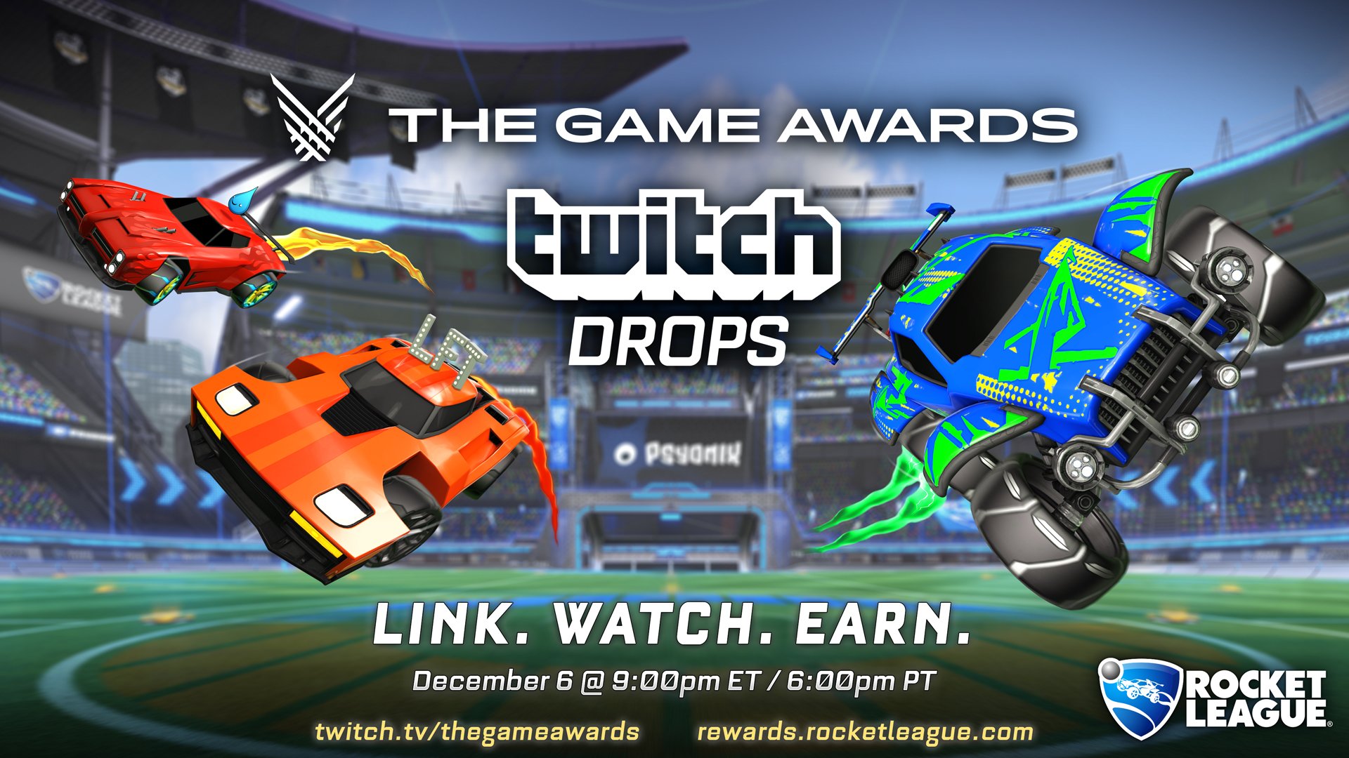 Rocket League on Twitter: "Link! Watch! Earn! We're the 2018 #RLCS set #Twitch Drops (aka Fan Rewards) to the official stream tomorrow at 9 PM ET 6 PM