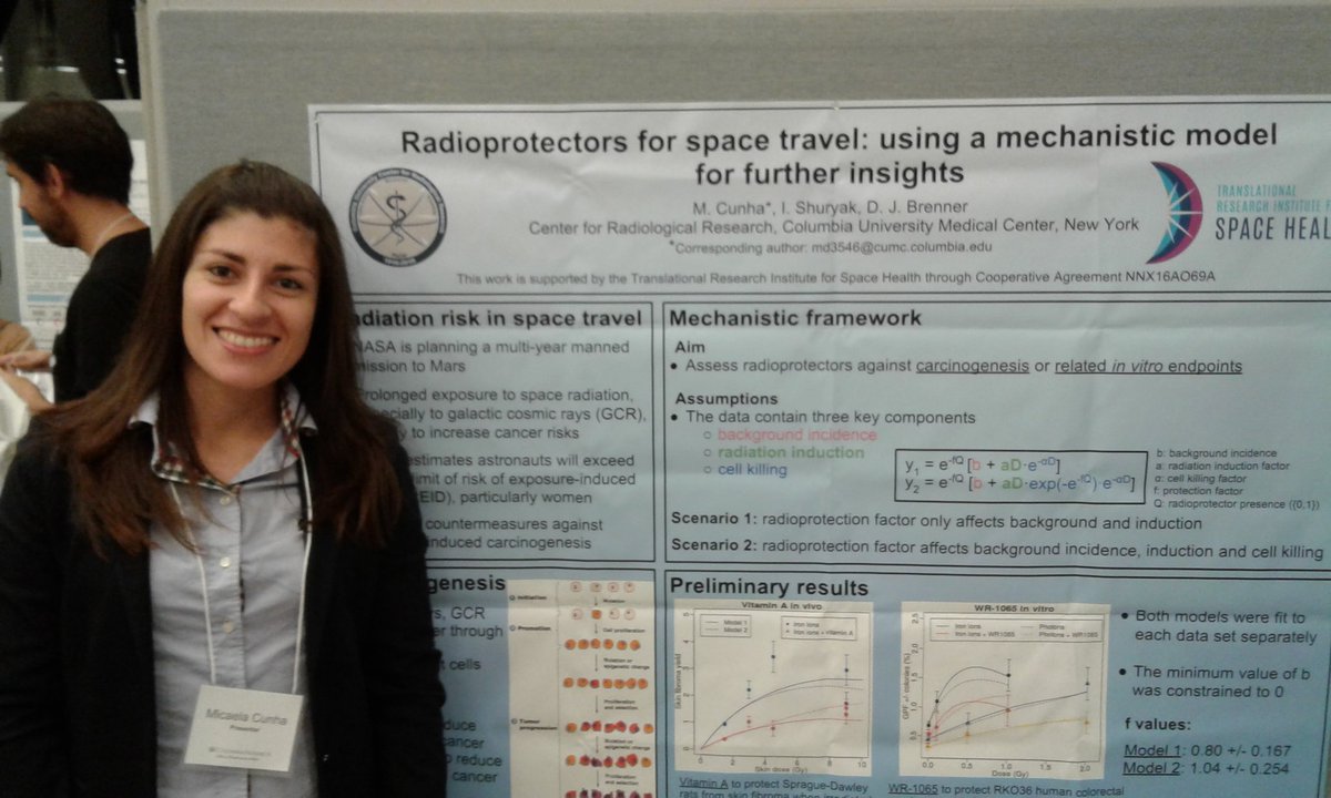 Micaela Cunha (@micaelacunhadev) on Twitter photo It was a pleasure to present my poster on radioprotectors for #space travel at the #columbiauniversity #postdoctoral #research Symposium. Thanks <a href="/aa_cieslak/">Anna Cieślak</a> and @ChiaBertipaglia for the picture! Thank you <a href="/BCMSpaceHealth/">Translational Research Institute for Space Health</a> for the funding! It was a pleasure to present my poster on radioprotectors for #space travel at the #columbiauniversity #postdoctoral #research Symposium. Thanks <a href="/aa_cieslak/">Anna Cieślak</a> and @ChiaBertipaglia for the picture! Thank you <a href="/BCMSpaceHealth/">Translational Research Institute for Space Health</a> for the funding!