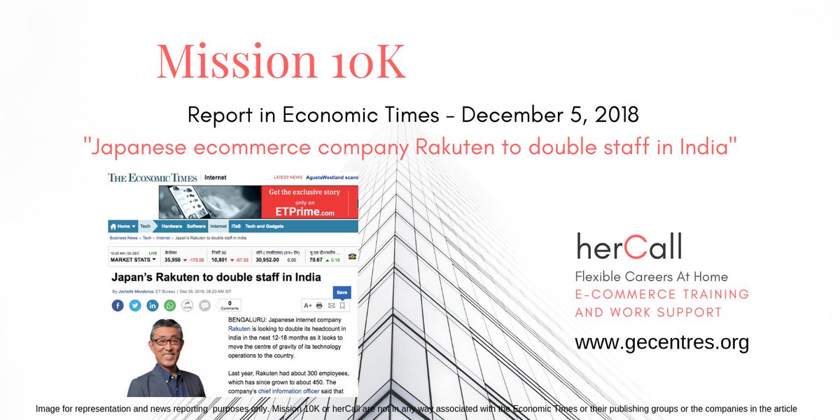 gecentres's tweet photo. Economic Times Report: Japanese #ecommerce company #rakuten to double staff in India in the next 12 months. One more reason to learn Global Ecommerce. View article: https://t.co/FONaNhmOlX
#herCall #careers #learnecommerce #careerdevelopment #Jobs #jobsearch #NRI #WomenInSTEM https://t.co/xs35LAbWJA