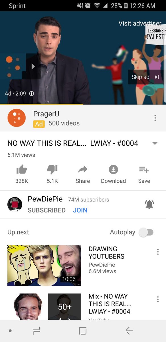 EricB1993's tweet photo. @pewdiepie finally got Ben Shapiro on the show huh? https://t.co/GXTbK5WcN4