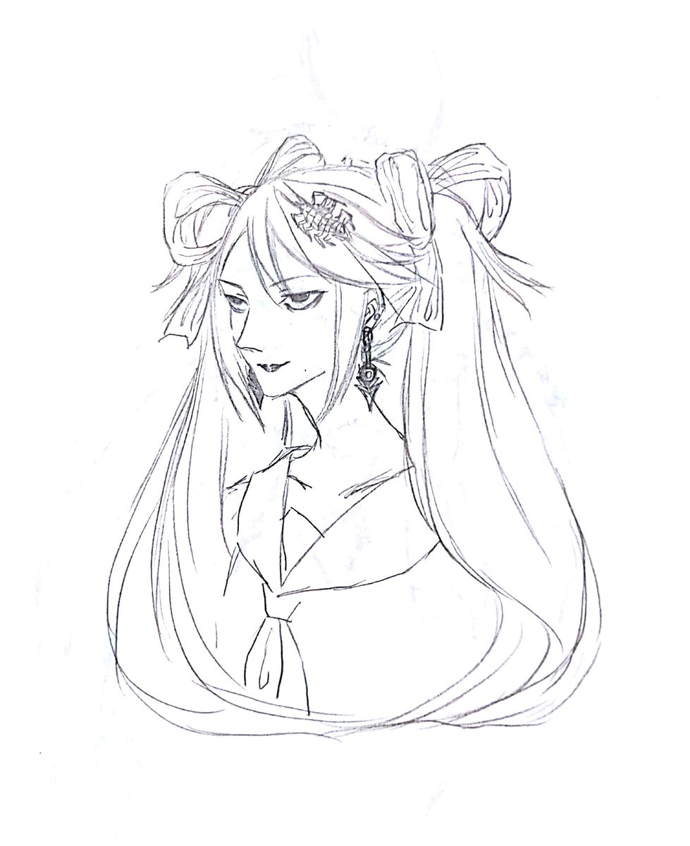 极夜永生su Twitter 试图模仿天野喜孝的画风画シーエ 但是失败了