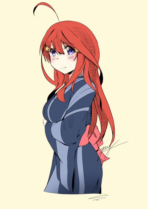 YANG@Fanbox開設さんがTwitterに投稿した中野五月(五等分の花嫁)のイラスト。