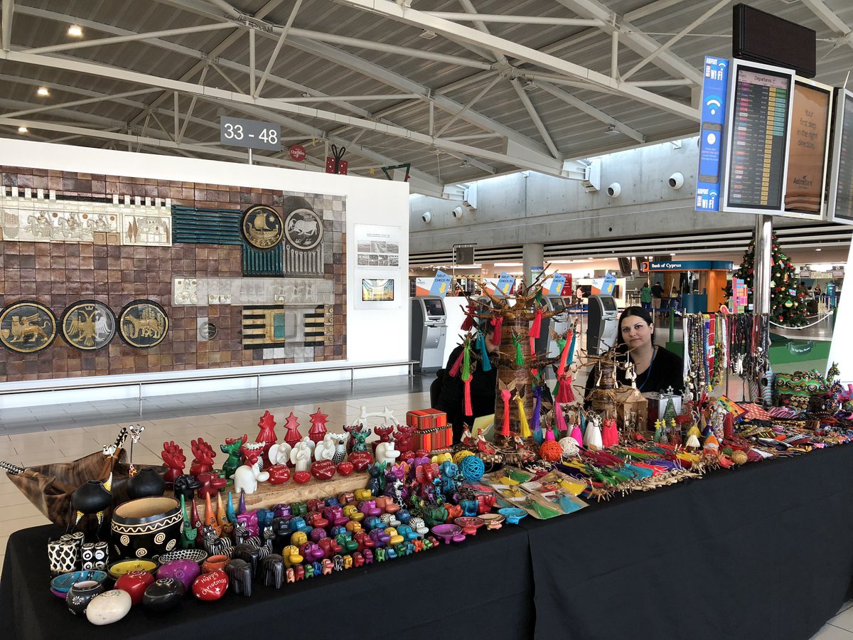 CyprusAeropolis's tweet photo. Happening now: if you are visiting or travelling via #Larnaka Airport make sure to check out @SophiaFoundatio #Christmas Charity Bazaar. Located in the Check In Area and Retail Area until 4pm! #Cyprus https://t.co/JoSLLnfHkN