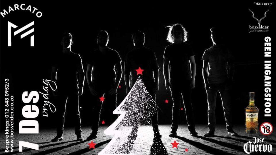 Dis ons laaste show by Die Bosvelder hoop om all ons pelle daar te sien! <a href="/pietermarcato/">Pieter Marcato</a> <a href="/BenMarcatoband/">Ben van Zyl</a> <a href="/AldoScuba/">Aldo</a>