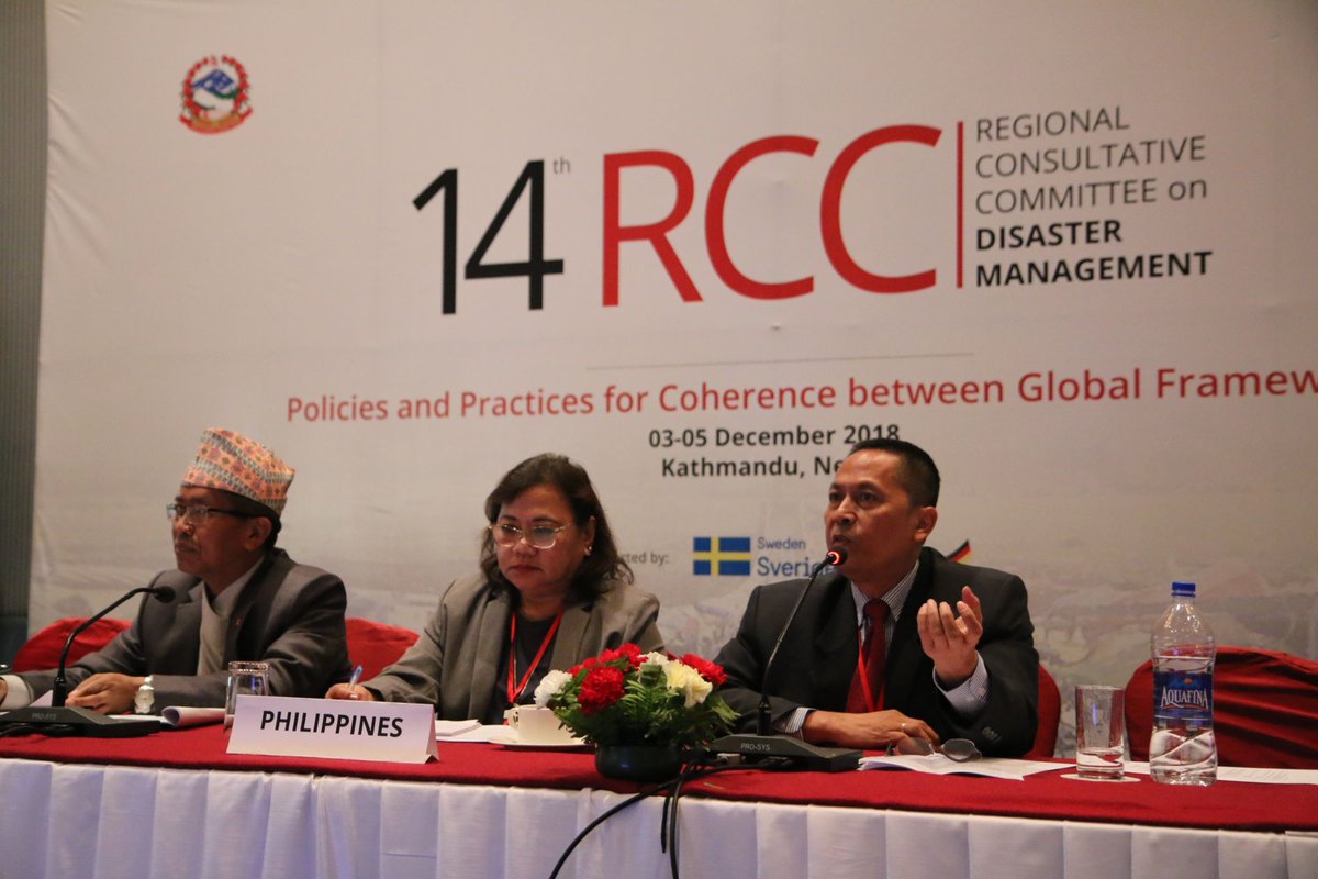 ADPCnet's tweet photo. Highlighting the challenges of localization and data governance at the #RCC14, Philippines shared that global frameworks are embedded in the Philippine Development Plan (PDP 2017-2022) to make sure #SFDRR and #SDGs will be monitored separately and reported annually. #Agenda2030 https://t.co/m0Zgoep9RA