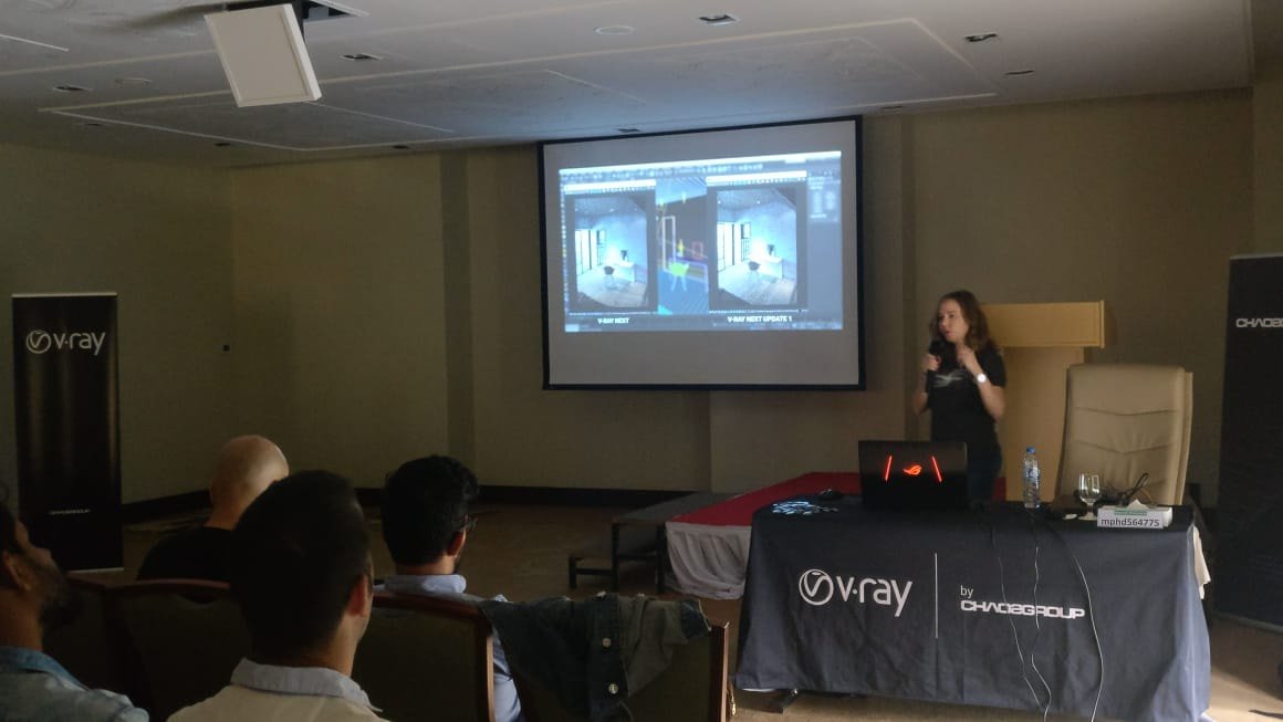 medialogicdubai's tweet photo. @ChaosGroup V-Ray Day Dubai 2018 has kick started with Anastasia Zhivaeva walking us through exploring V-Ray Next for Architectural Visualization.
#VRay #VRayDay #VRayNext #3dsMax #Maya #Revit #SketchUp #Rhino #Unreal #Architecture #Visualization #Dubai #UAE #MEA https://t.co/LYAu7zRr93