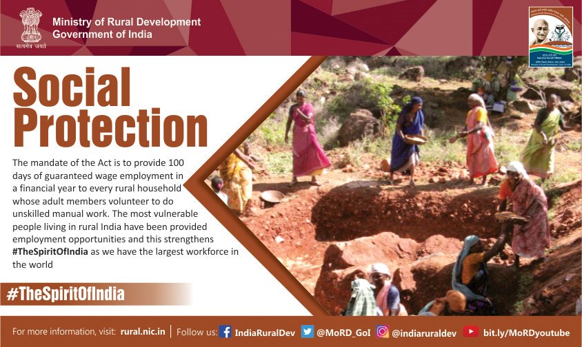 MoRD_GoI's tweet photo. The future of India lies in its #villages. With remarkable initiatives that have been pioneering change &amp; #Empowering the #RuralPeople, #MoRD has upheld #TheSpiritOfIndia by giving people opportunities to do better.
.
#MGNREGA @IndiaMGNREGA @nstomar https://t.co/GUBYZVy1GX