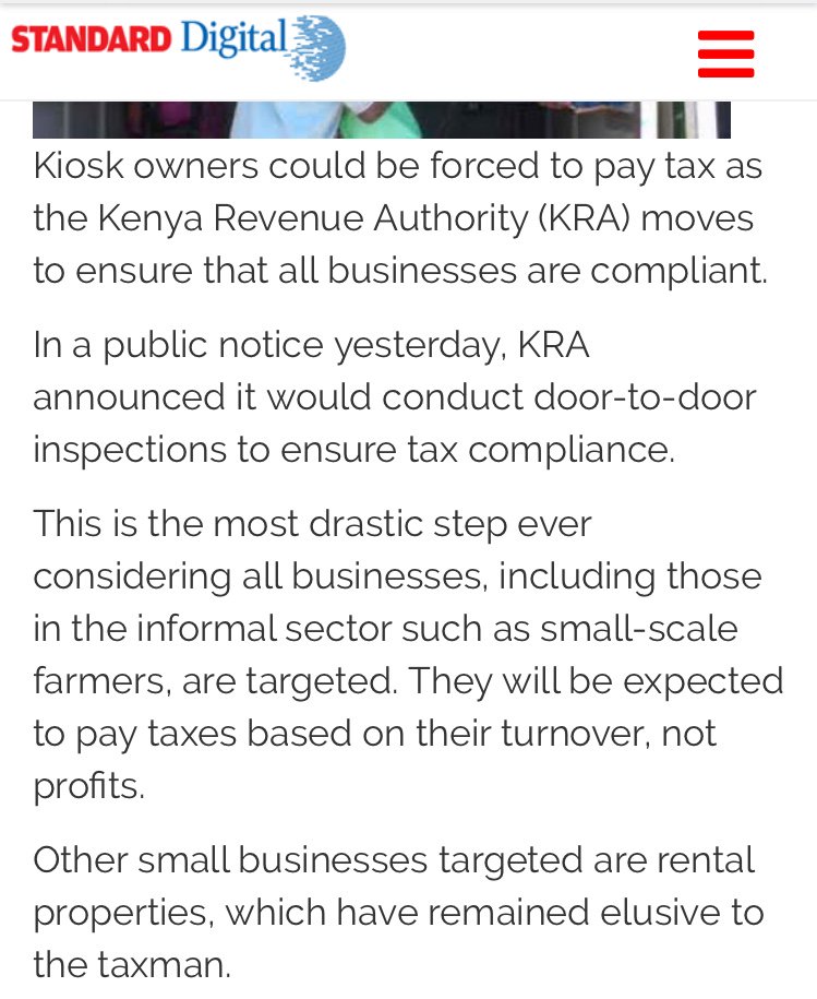 WhatEHappened's tweet photo. After the #matatuban commercial break, reports indicate that KRA is planning to add another 15% tax that will affect even kiosk owners & small businesses. Soon it will be practically impossible to do business in Kenya! Now back to taxes. THREAD π§΅ https://t.co/hEXQCvNYe7