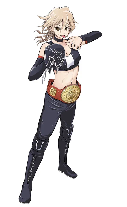 元絵も上げとこう。プロレスラー女子。この子が出てくる漫画も、近々掲載されそうなので、また告知します。今度も読切です。読切チャレンジ中新人です。よろしくです。 