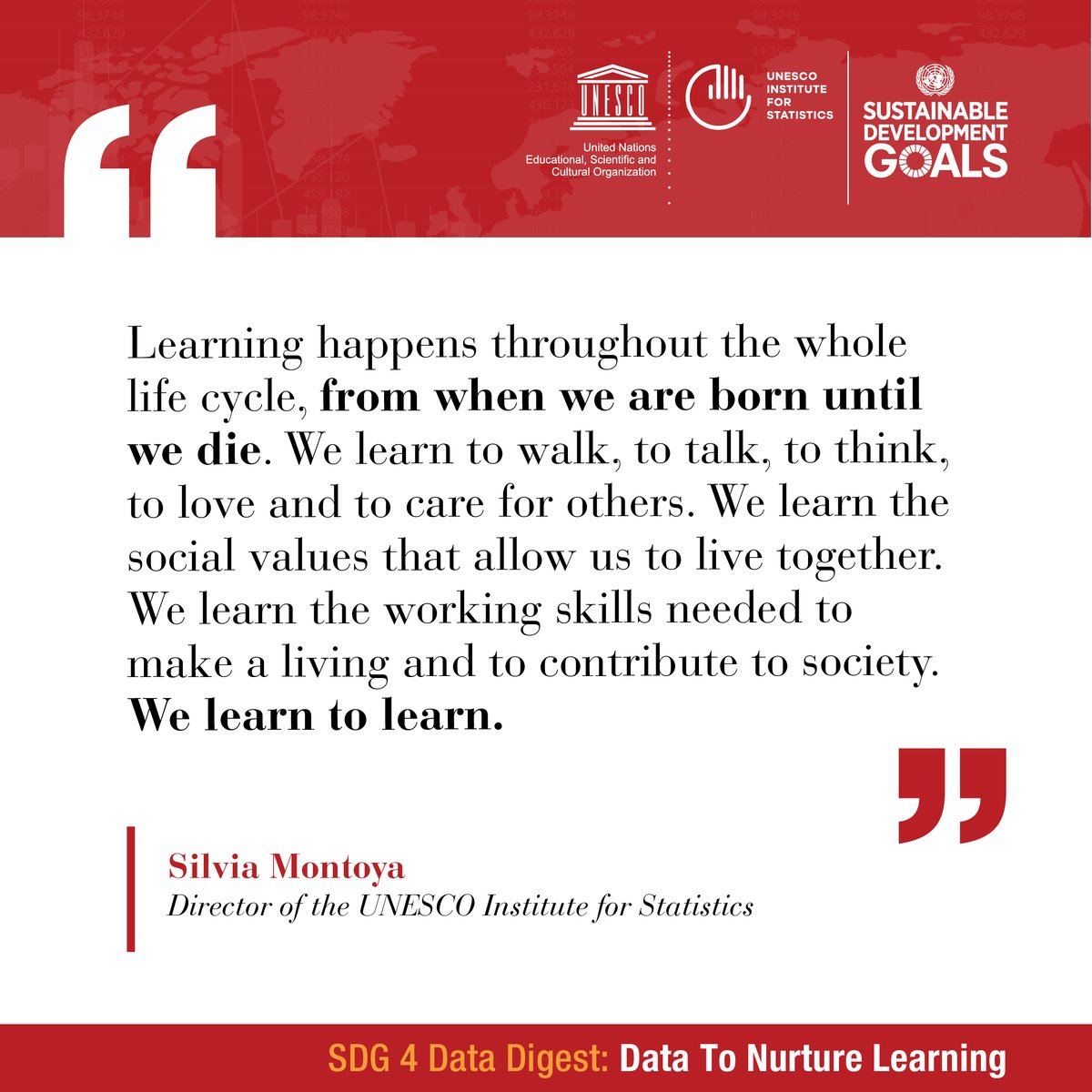 tomorrowsyouth's tweet image. Sharing quotes from @montoya_sil about lifelong learning. Read about #qualityeducation in the most recent #SDG4digest here: uis.unesco.org/sites/default/… #SDG4