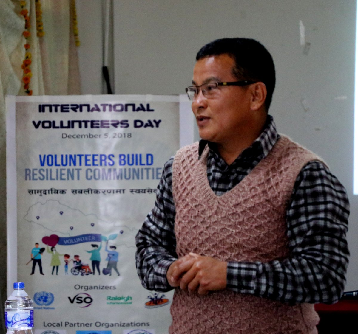 UNVNepal's tweet photo. Happening Now: Mr. Om Prakash Thapa, former #MEDEP partner staff, motivating #CommunityVolunteers at #Surkhet #KarnaliProvince to bring change in mind-set of individuals for #SustainableDevelopment and #ResilientCommunities
@UN_Nepal @Raleigh_ @VSONepal @AyonNepal #IVD2018 https://t.co/cnn4lfcTxd