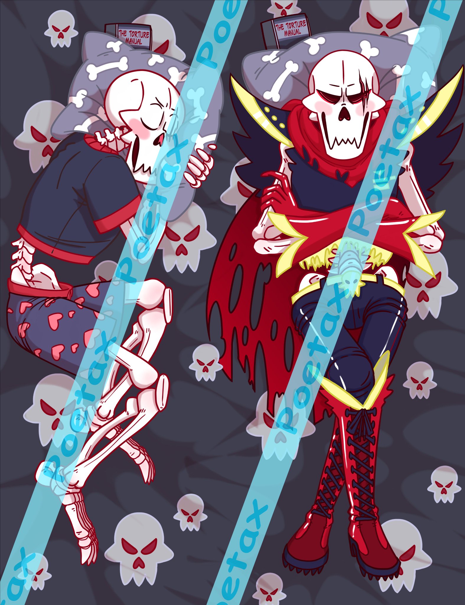 Sans or Papyrus Body Pillow (Dakimakura) — PoetaxArt