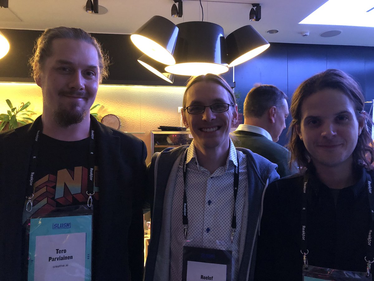 graphific's tweet image. Good morning #slush2018! Today you can find @CreativeDotAI at the following events:
8:30 – 10:00 community breakfast Nordic AI
13:45 – 14:15 Creativity vs Machine panel, Evergreen Stage
15:00 – 1545 Roundtable Discussions
22:00 – 03:00 The Official #Slush Afterparty