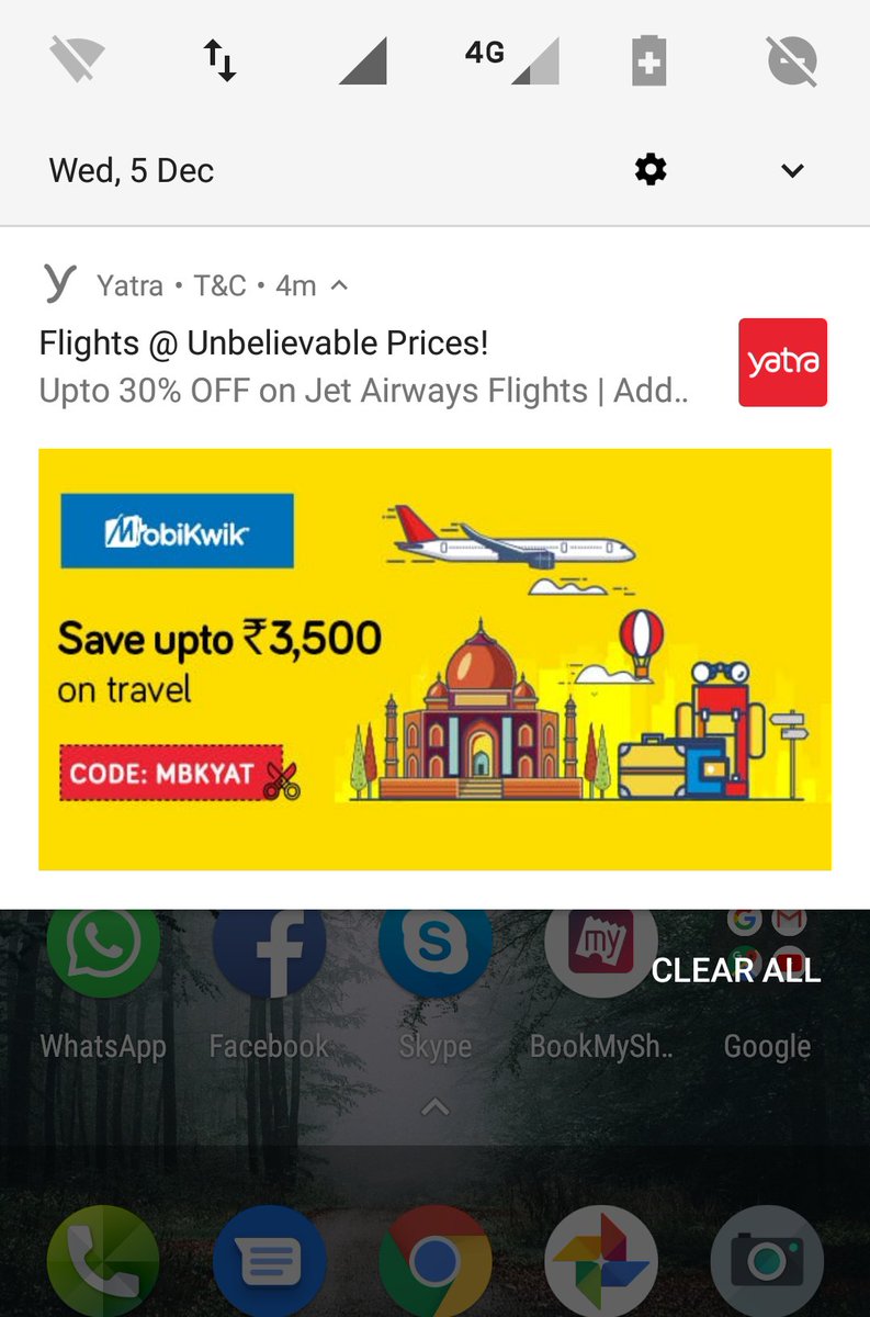 VishwasR_'s tweet image. @Yatra_Care @YatraOfficial Why am I receiving notifications even when it&apos;s disabled in app setting?
#yatra #androidapp #notificationbug #uninstallyatra