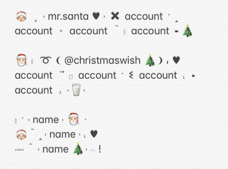 เรามาแจกฟอร์มไบโอกับฟอร์มชื่อต้อนรับเทศกาลคริสต์มาสค่ะ 🖖🏻! สามารถนำไปเปลี่ยนอิโมจิได้ตามสบายเลยนะคะแต่เราไม่อนุญาตให้นำไปดัดแปลงนะคะ 🤤 ถ้าชอบผลงานเรา dm มาสั่งได้เลยนะคะ เปิดรับ 10 คิวเท่านั้น 💪🏻 ถ้าฟอร์มของเราคล้ายกับร้านไหน มาแจ้งกับทางเราได้เลยนะค้าบ ยืมพท.rt ตามทัก ❤️💚