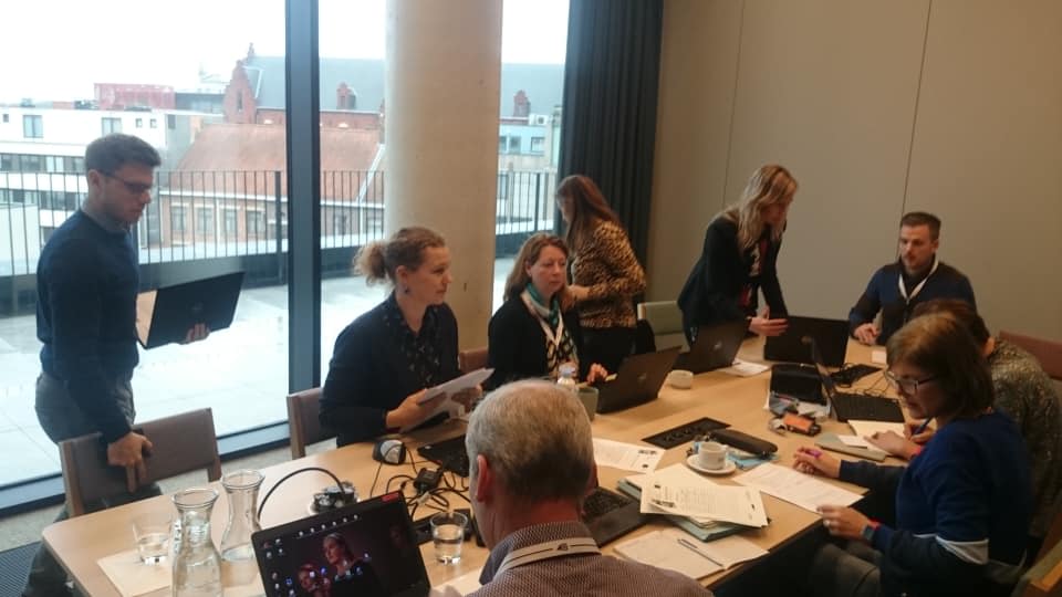 ImplementH2020's tweet image. First/initial review meeting in the city Hasselt was conducted last week and consisted of work in little working groups and dealing with a long list of questions from 6 areas of Assesment Guidance #implementproject #climate #EuropenEnergyAward #ClimateAction #energyefficiency