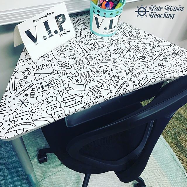 FairWindsTeach's tweet photo. Created a “Special Winter Break” V.I.P. (Very Important Pirate) desk yesterday evening. The kids are going to be so surprised! #positivereinforcement #vipdesk #vipstudent #winterbreak #pbis #teachersfollowteachers #edchat #edchattech #teachersofinstagram… https://t.co/ZuO6NgJhtR https://t.co/qpePa47Q8f