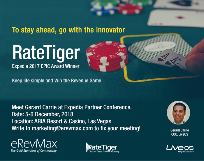 revmanager's tweet photo. @erevmax attends @Expedia Explore 2018 Partner Conference @AriaLV. Meet Gerard Carrie in Las Vegas this week to discuss partnership opportunities
#ratetiger #liveos #AgentX101 #innovation #onlinedistribution https://t.co/zqoSbnToMS