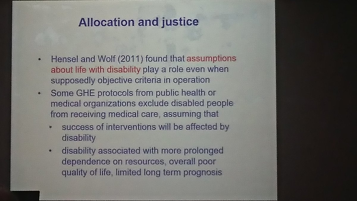 pjwoodgate's tweet photo. Great talks yesterday by @GanguliMitra and @JLSbioethics on their @wellcometrust funded project on vulnerability and justice in global health emergencies. Some fascinating thoughts, including how people with disabilities can be excluded by existing response mechanisms #fab2018 https://t.co/tzED7k5ACs