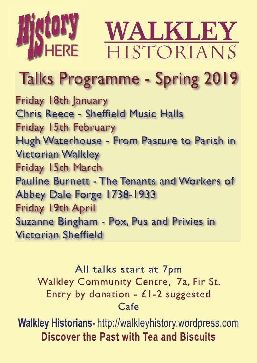 WalkleyHistory's tweet photo. History IS Here talks return to #Walkley in the new year. 4 dates, 4 Victorian stories of Sheffield. All @7afirstreet, 3rd Friday in month. See link or image for details. #Victorian #History #Sheffield https://t.co/Is3yPfo4Gs https://t.co/IDMzyajbiK