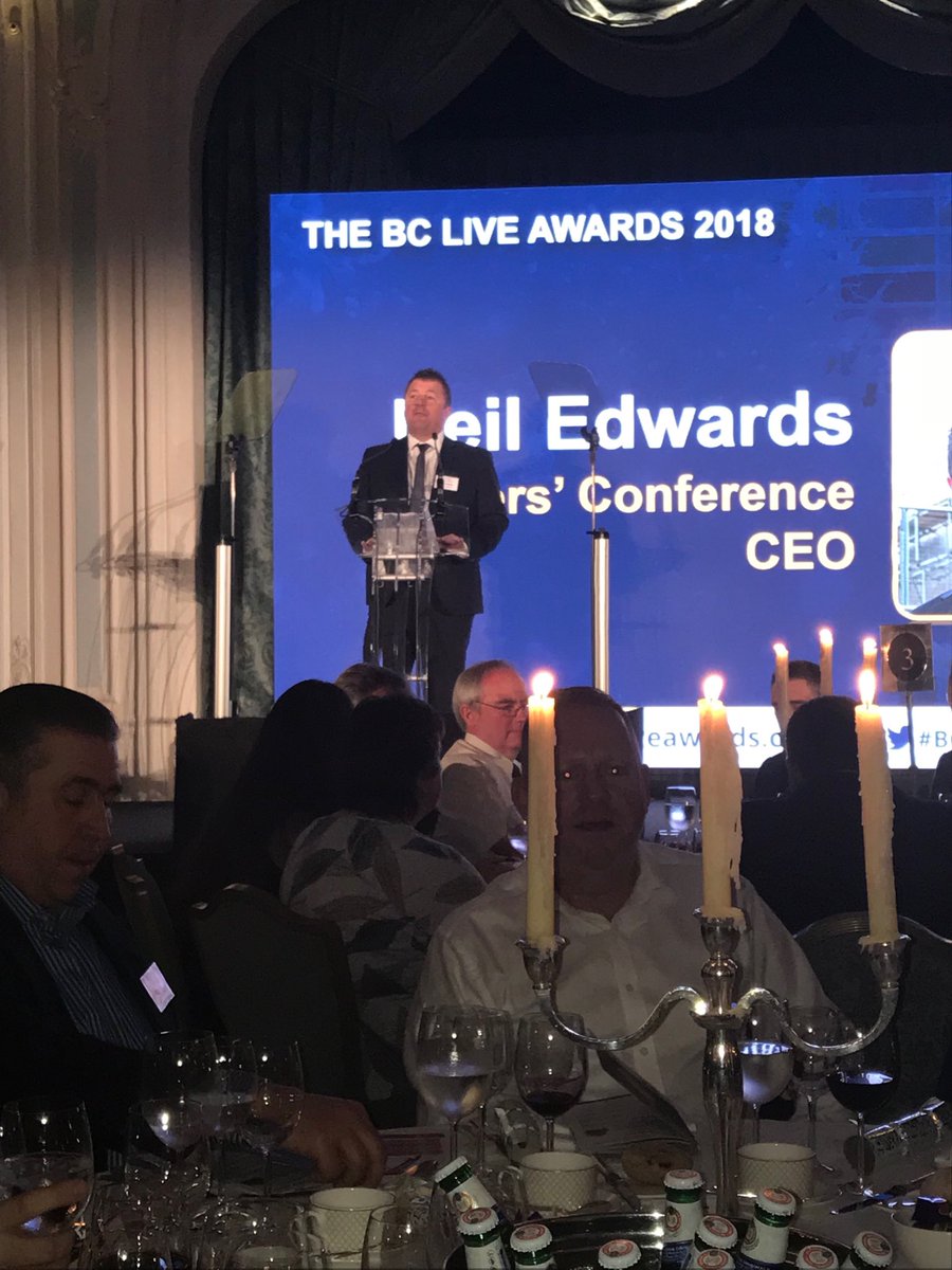 buildersconf's tweet photo. CEO Neil Edwards congratulates the #Construction sector on a great year in 2018 despite #Brexit. Looking forward to the BCLive Awards 2018 ⁦@TheSavoyLondon⁩ 😁👍 https://t.co/cPzLRmmQhs