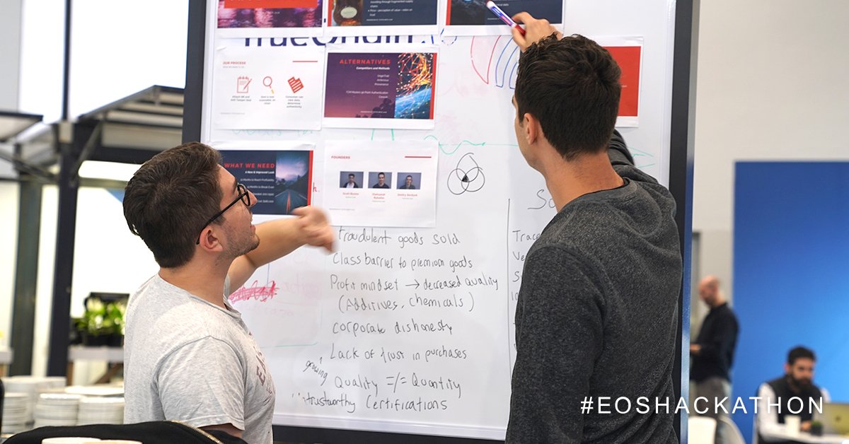 EOSIO's tweet photo. Teams are hard at work practicing their pitches and refining them as we approach Pitch Day at the #eoshackathon Grand Finale in Cape Town. https://t.co/L167i5PqGj