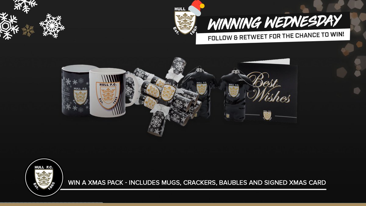 hullfcofficial's tweet photo. It's Winning Wednesday, and today you have the chance to win a Hull FC Christmas Bundle, including crackers, baubles, a mug and a signed card! 

Retweet and follow, and we'll pick a winner on Friday! https://t.co/cLe0QKY8YP