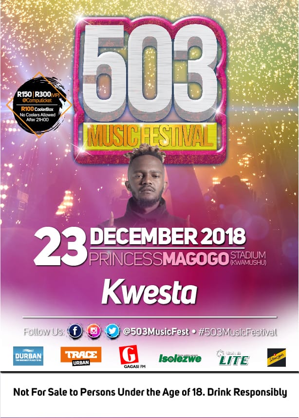 nokuphiwaNN's tweet photo. 503 Music Festival Welcomes: Dladla Mshunqisi and Kwesta as part of the Headlines 🔥  at Princess Magogo! Tickets available @computicket and link below Computicket: https://t.co/ymE0GEuU8s

#503MusicFestival #RoadTo503 https://t.co/HMvZI8CTZ3