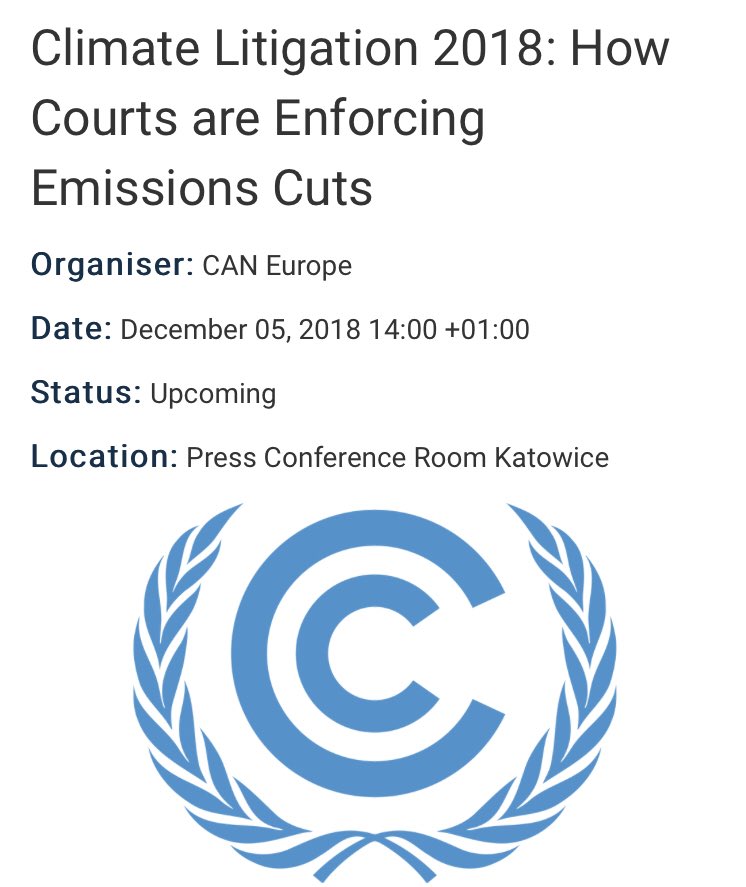 Hoe courts can help the #climate: Follow from 2pm: press conference with delegates from #climatecases all over the world in #Katowice: unfccc-cop24.streamworld.de/upcomingcx