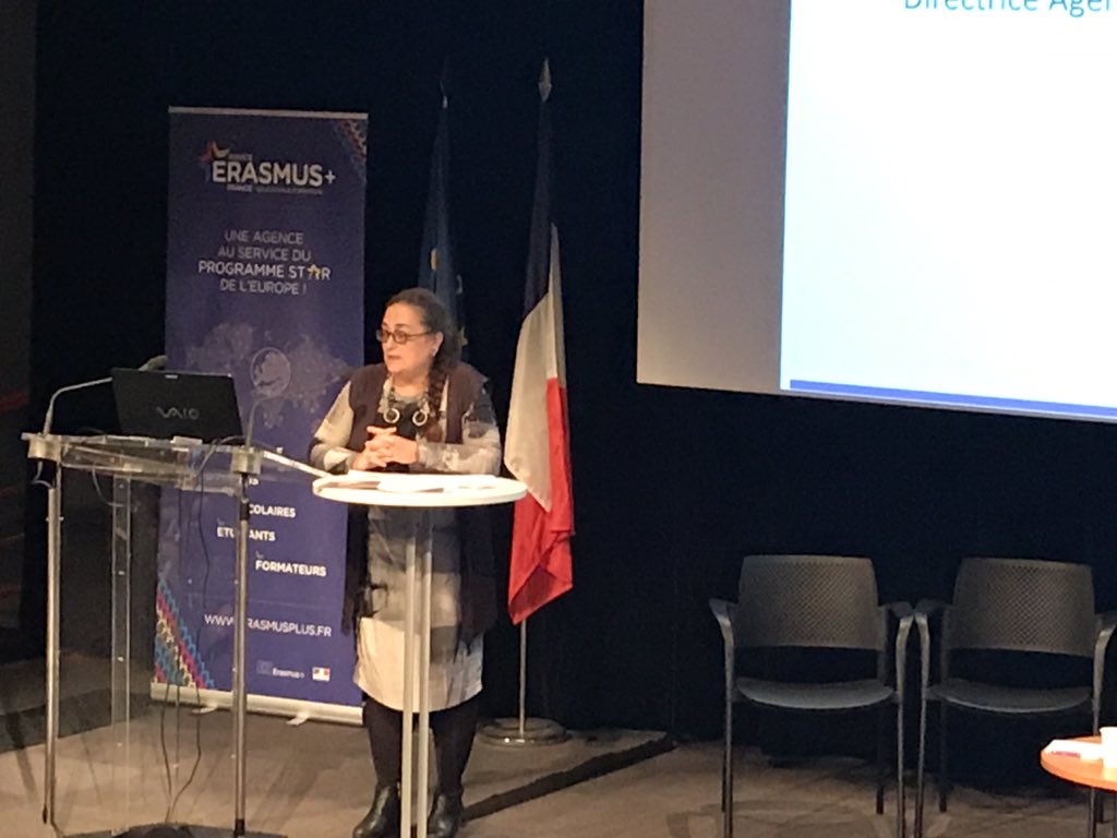 fredlagarrigue's tweet photo. Laure Coudret-Laut directrice Agence Erasmus+France /Éducation formation ouvre Le séminaire des développeurs Erasmus+ #erasmusPlus https://t.co/0iIG3CRMij
