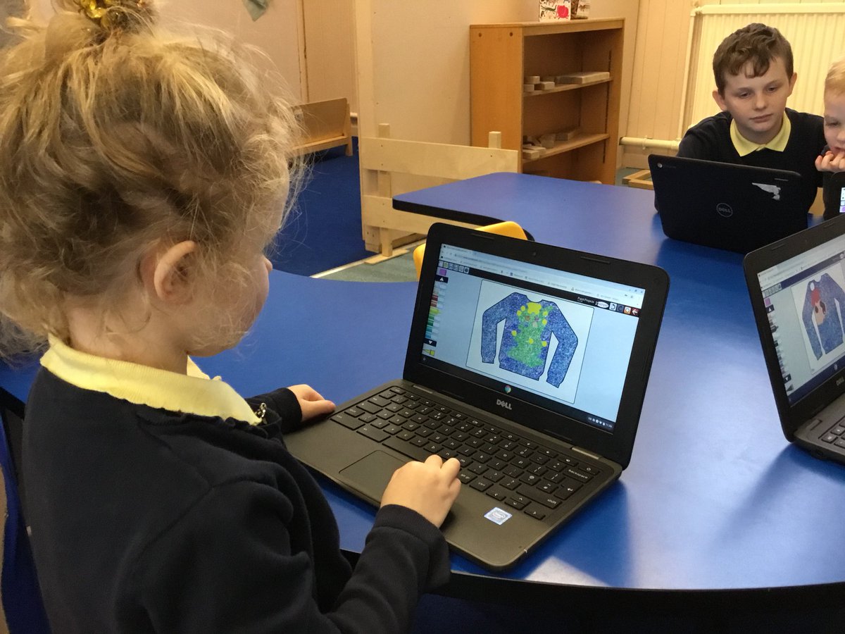 FPSWrexham's tweet photo. A super morning using @purpleMash to create our own Christmas Jumpers! Some super ideas #FPSICT @fcwpa @SharonPascoe123 @MrElliott01 https://t.co/PHkt7aN3F7