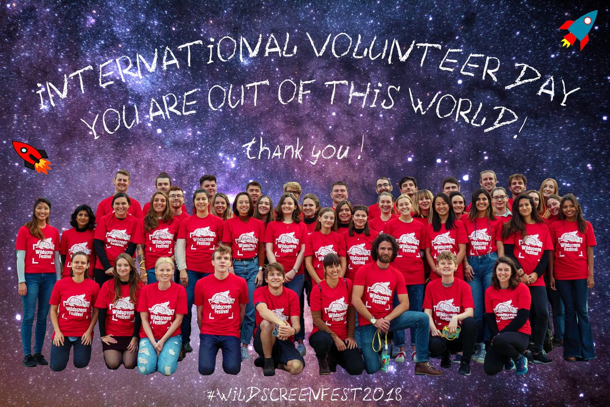It's #InternationalVolunteerDay and we'd like to say a MASSIVE #THANKYOU to all the volunteers who power #WildscreenFest! 🎉

🙌 Let's celebrate the efforts of volunteers everywhere! 🙌 #aroundtheworld #outofthisworld