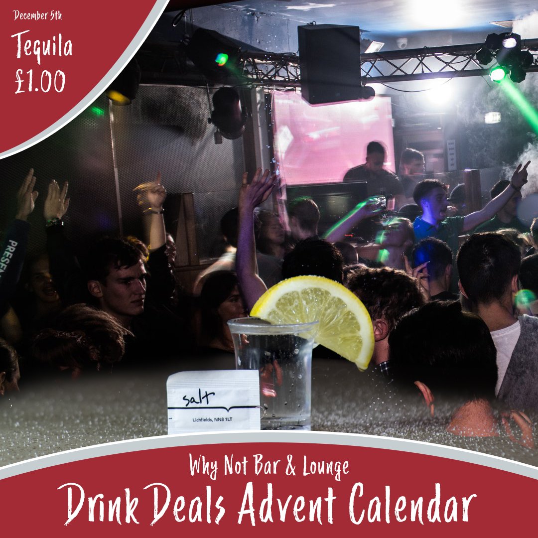 December 5th
After yesterdays madness we've got a simple offer for you today..
£1 for tequila, all night!
Enjoy!