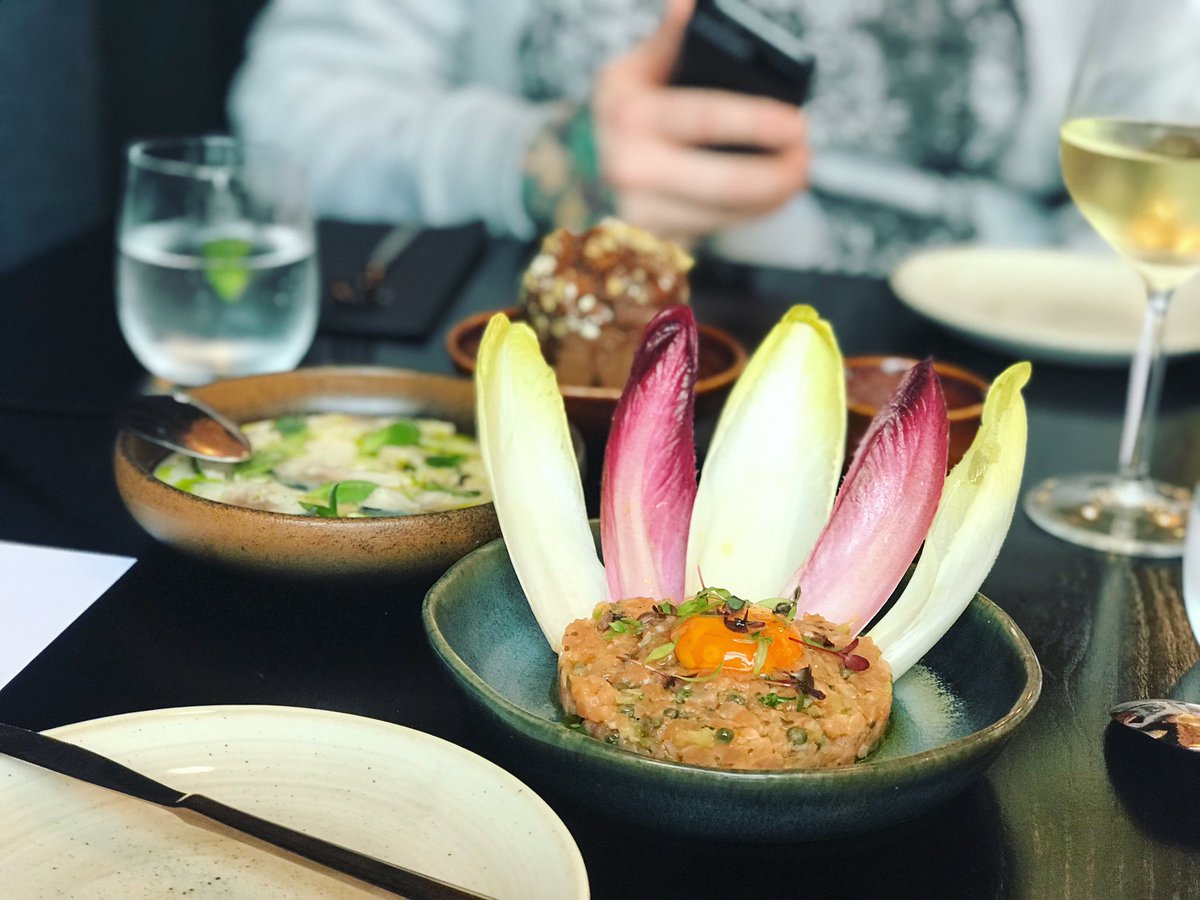 chefmattrams's tweet photo. Salmon Tartare, Classic Garnish &amp; Chicory. A huge thanks to @thestaffcanteen &amp; @norwayseafood  for the event. And Ofcourse @cheftombrown &amp; @Cornerstone_h_w for having us! 
#fish #salmon #seafood #foodie #food #eat #chef #chefporn #delicious #beautiful #staffcanteen #caterer https://t.co/bvbi7nXWl4
