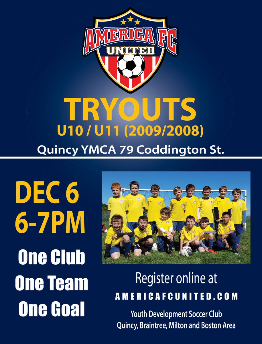 Birthyear 2008 or 2009? Play Soccer ---> tryouts are Thursday, December 6! #goAFC!