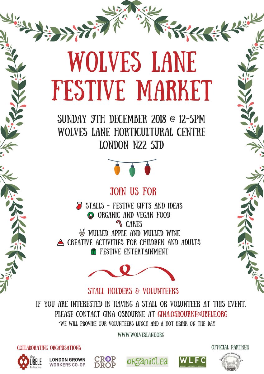 Don't miss out on @WolvesLane_N22 's festive market this Sunday - day of celebration with food, music, stalls and a chance to see CFGN's short film. Register for free eventbrite.co.uk/e/wolves-lane-…