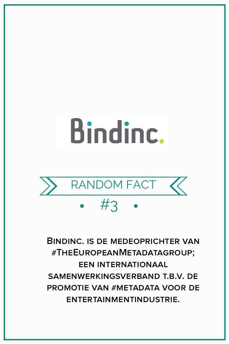 BindincMedia's tweet photo. Wist u dat wij een internationaal samenwerkingsverband hebben? #randomfacts #bindinc #metadata https://t.co/LKbkYH3W8c